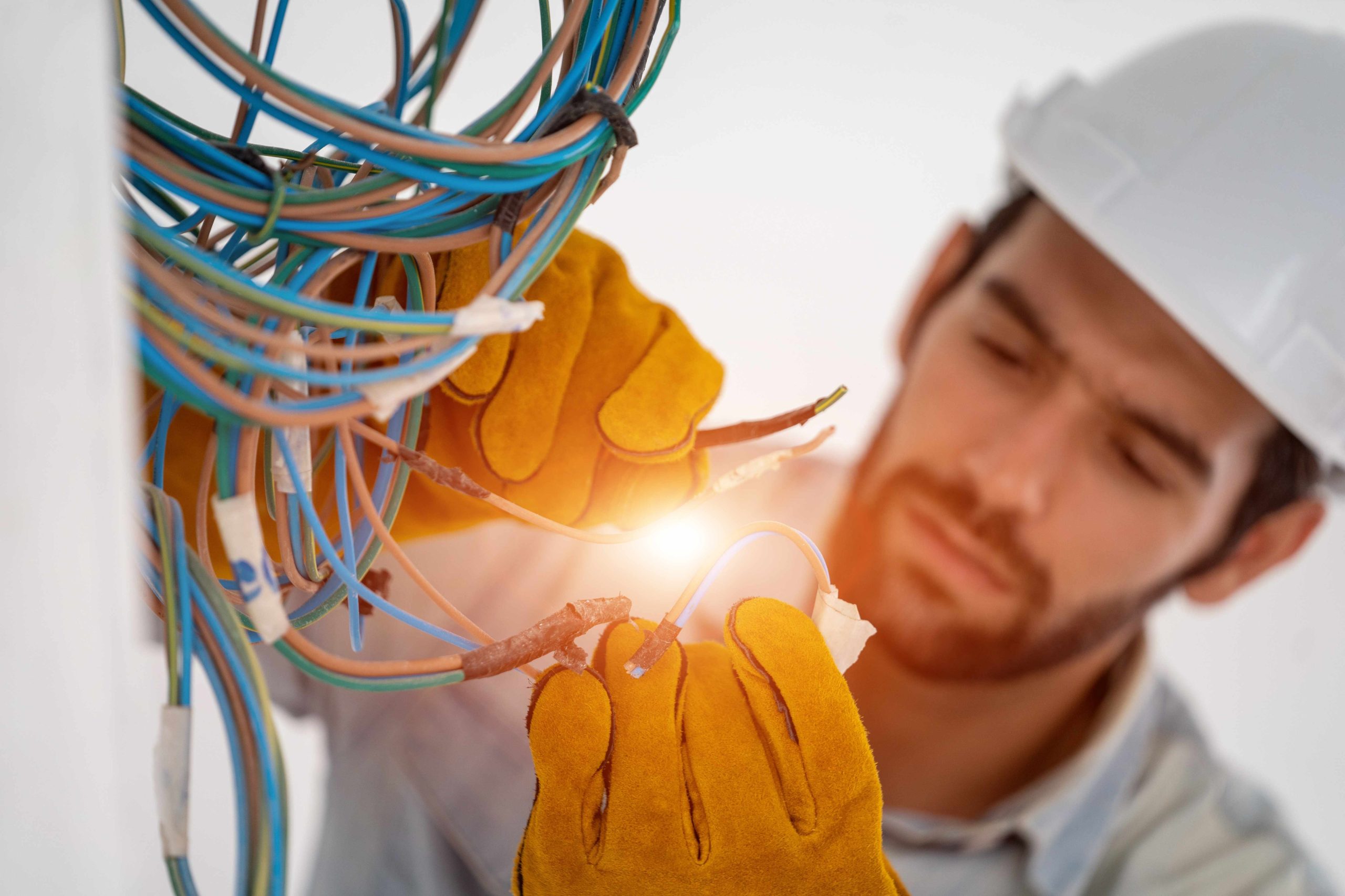 man deal with electric wire
